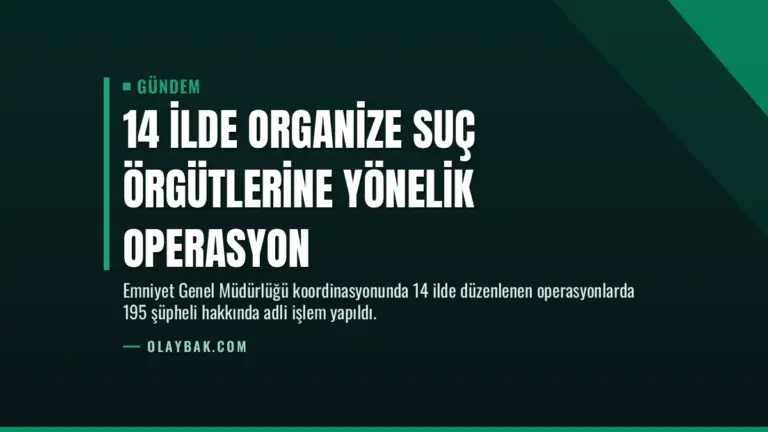 14 İlde Organize Suç Örgütlerine Yönelik Operasyon