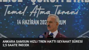 Ankara Samsun Hızlı Tren Hattı Seyahat Süresi 2,5 Saate İnecek
