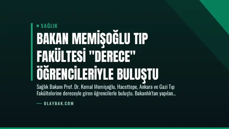 Bakan Memişoğlu Tıp Fakültesi “Derece” Öğrencileriyle Buluştu