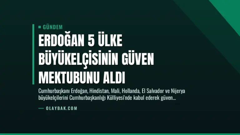 Erdoğan 5 Ülke Büyükelçisinin Güven Mektubunu Aldı