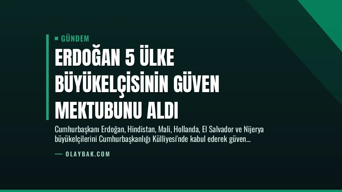 Erdoğan 5 Ülke Büyükelçisinin Güven Mektubunu Aldı