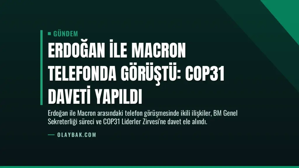 Erdoğan ile Macron telefonda görüştü: COP31 daveti yapıldı