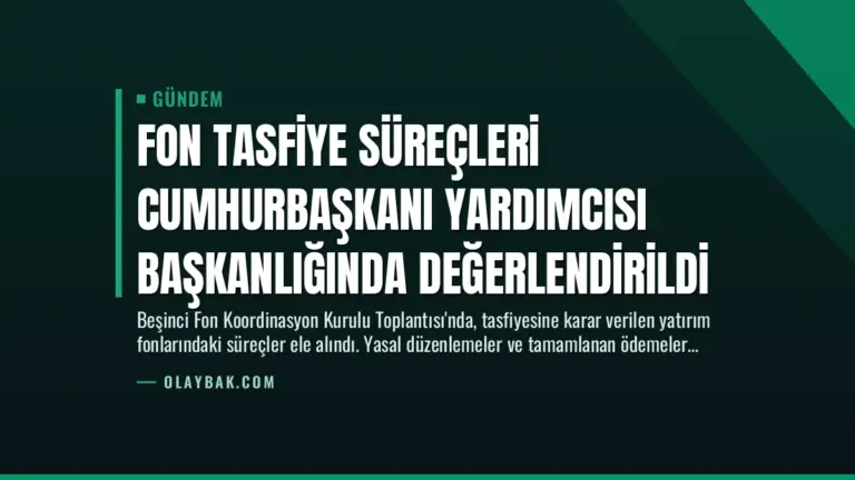 Fon Tasfiye Süreçleri Cumhurbaşkanı Yardımcısı Başkanlığında Değerlendirildi