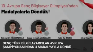 Genç Türk Bilgisayarcılar Avrupa Şampiyonası’ndan 4 Madalyayla Döndü