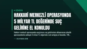 Hakkari Merkezli Operasyonda 5 Milyar TL Değerinde Suç Gelirine El Konuldu