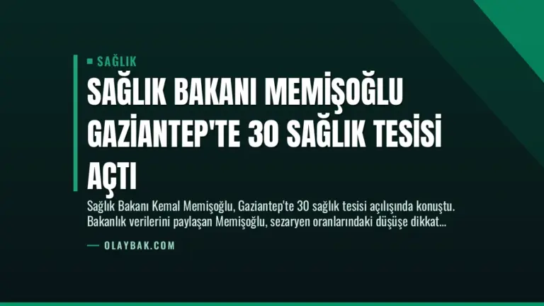 Sağlık Bakanı Memişoğlu Gaziantep’te 30 Sağlık Tesisi Açtı