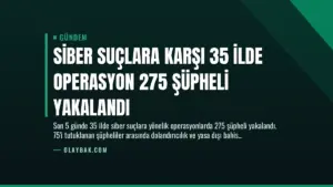 Siber Suçlara Karşı 35 İlde Operasyon 275 Şüpheli Yakalandı