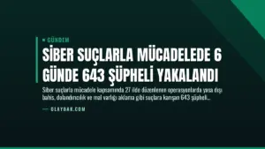 Siber Suçlarla Mücadelede 6 Günde 643 Şüpheli Yakalandı