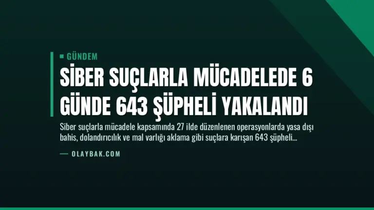 Siber Suçlarla Mücadelede 6 Günde 643 Şüpheli Yakalandı