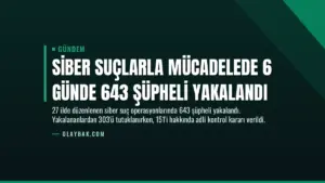 Siber Suçlarla Mücadelede 6 Günde 643 Şüpheli Yakalandı