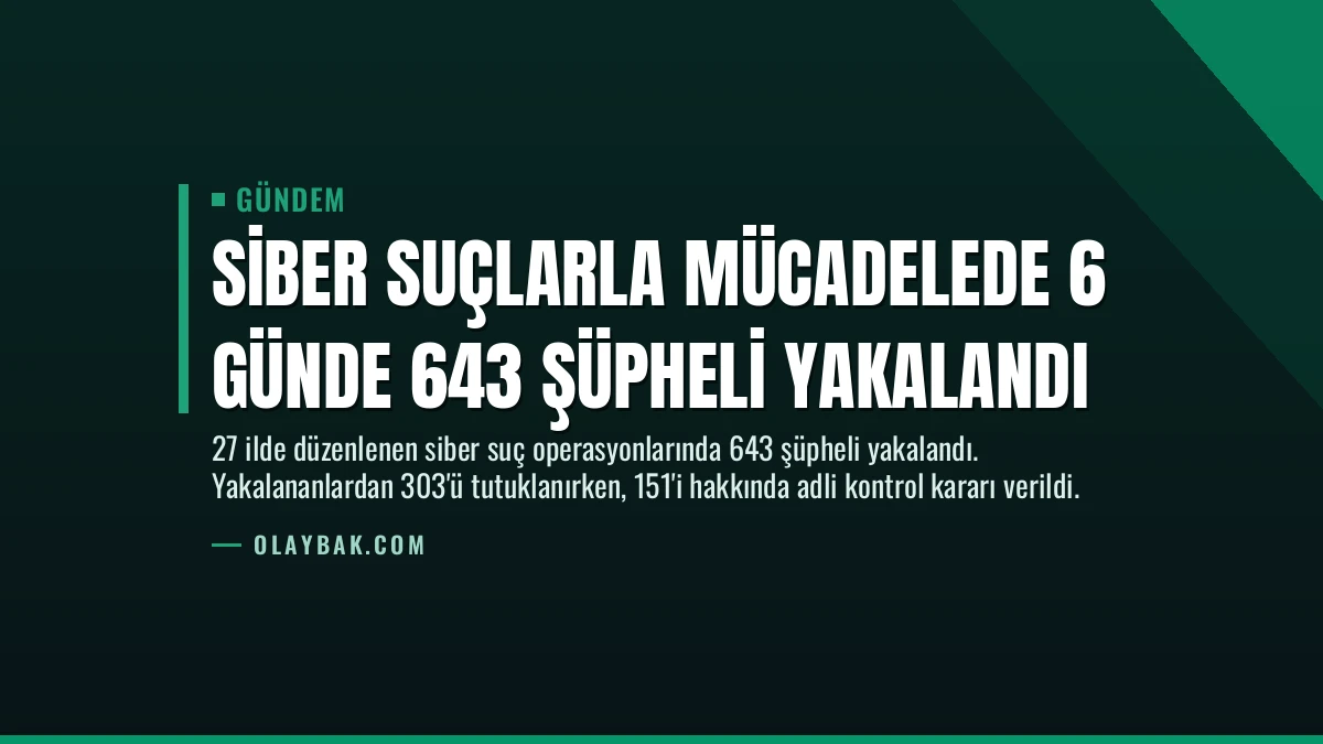 Siber Suçlarla Mücadelede 6 Günde 643 Şüpheli Yakalandı
