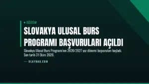 Slovakya Ulusal Burs Programı Başvuruları Açıldı