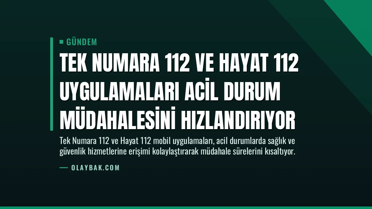 Tek Numara 112 ve Hayat 112 Uygulamaları Acil Durum Müdahalesini Hızlandırıyor