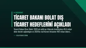 Ticaret Bakanı Bolat Dış Ticaret Hedeflerini Açıkladı