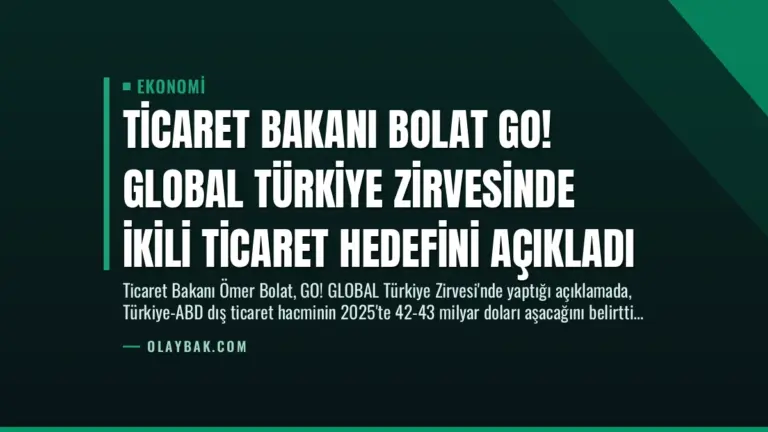 Ticaret Bakanı Bolat GO! GLOBAL Türkiye Zirvesinde İkili Ticaret Hedefini Açıkladı