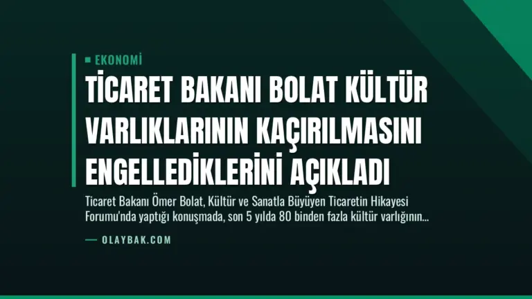Ticaret Bakanı Bolat Kültür Varlıklarının Kaçırılmasını Engellediklerini Açıkladı