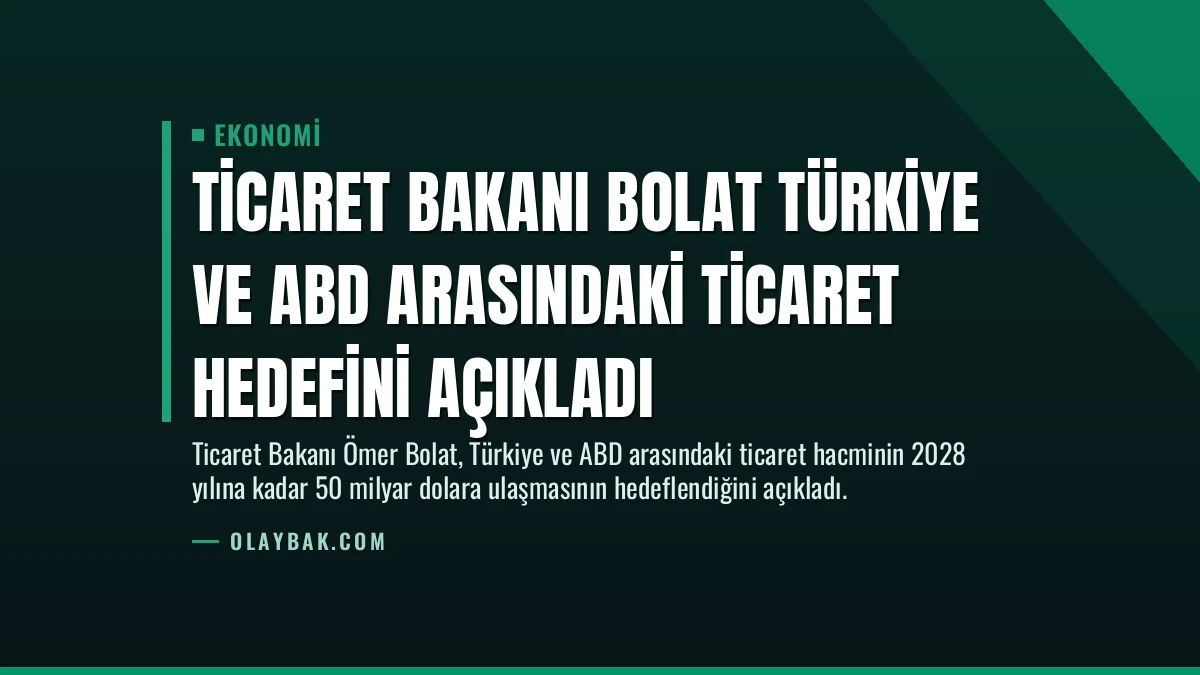 Ticaret Bakanı Bolat Türkiye ve ABD Arasındaki Ticaret Hedefini Açıkladı