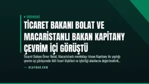 Ticaret Bakanı Bolat ve Macaristanlı Bakan Kapitany Çevrim İçi Görüştü