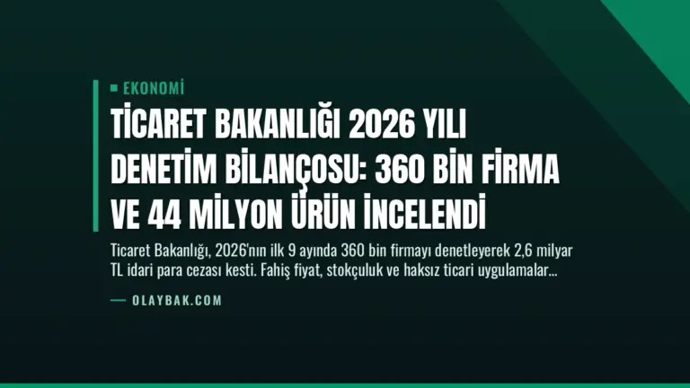 Ticaret Bakanlığı 2026 Yılı Denetim Bilançosu: 360 Bin Firma ve 44 Milyon Ürün İncelendi