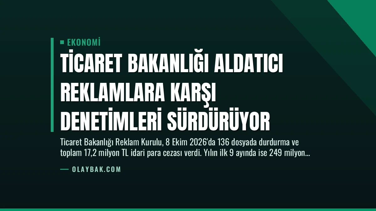 Ticaret Bakanlığı Aldatıcı Reklamlara Karşı Denetimleri Sürdürüyor