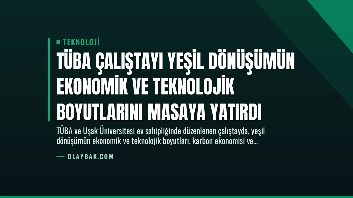 TÜBA Çalıştayı Yeşil Dönüşümün Ekonomik ve Teknolojik Boyutlarını Masaya Yatırdı