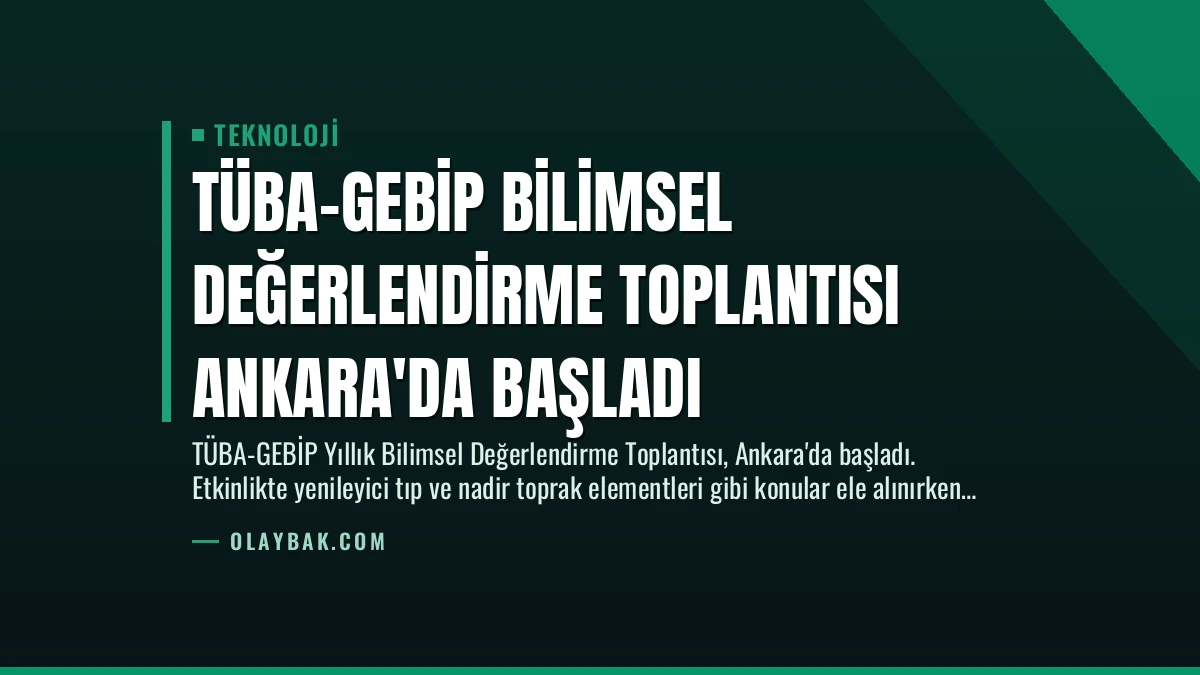 TÜBA-GEBİP Bilimsel Değerlendirme Toplantısı Ankara’da Başladı