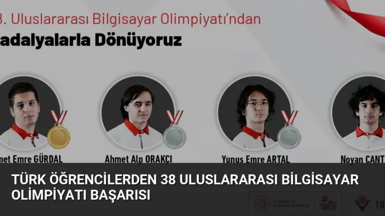 Türk Öğrencilerden 38 Uluslararası Bilgisayar Olimpiyatı Başarısı