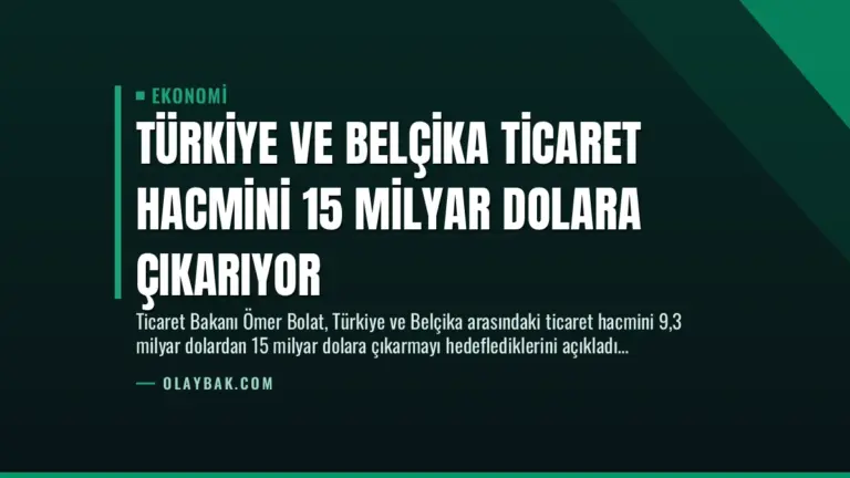 Türkiye ve Belçika Ticaret Hacmini 15 Milyar Dolara Çıkarıyor