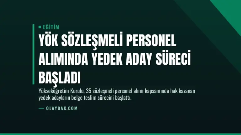 YÖK Sözleşmeli Personel Alımında Yedek Aday Süreci Başladı