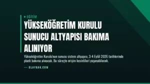Yükseköğretim Kurulu Sunucu Altyapısı Bakıma Alınıyor