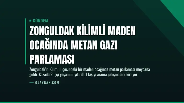 Zonguldak Kilimli maden ocağında metan gazı parlaması